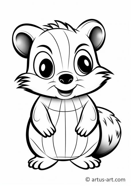 Cute Badger Coloring Page